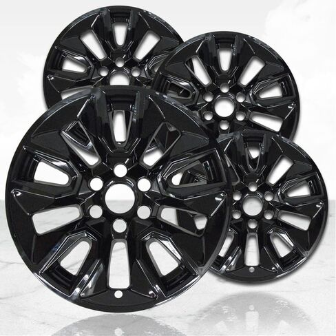 20 "4pc Gloss Black Wheel Skins (مجموعة من 4) لشيفروليه سيلفرادو 1500 2019-2021 in Saudi Arabia