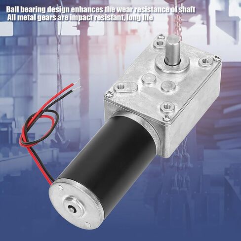DC 12V Worm Gear Motor, High Torsion Speed Reduce Electric Motor Reversible Gear Reduction Electric Motor 8mm Shaft 12V(12V,50RPM) in Saudi Arabia