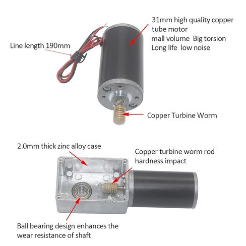DC 12V Worm Gear Motor, High Torsion Speed Reduce Electric Motor Reversible Gear Reduction Electric Motor 8mm Shaft 12V(12V,50RPM) in Saudi Arabia