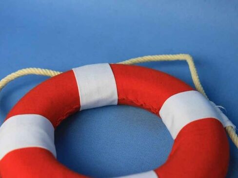 Hampton Nautical Vibrant Red Decorative Life Ring with White Bands, 6" in Saudi Arabia