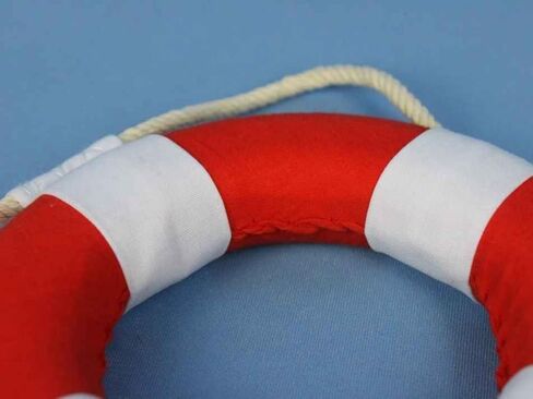 Hampton Nautical Vibrant Red Decorative Life Ring with White Bands, 6" in Saudi Arabia
