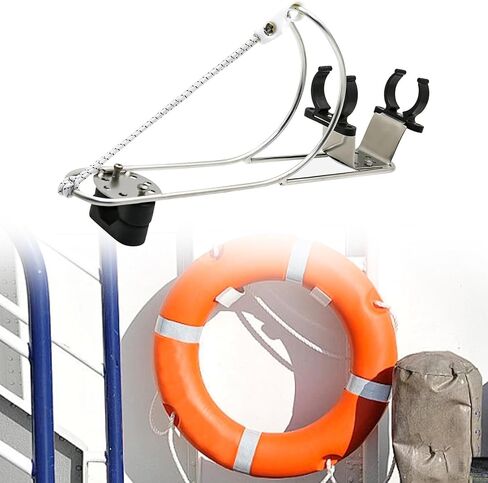 Lifebuoy قوس حدوة الحصان Lifebuoy Mount Professional، الإنقاذ، المحمولة، حامل عوامة الحياة البحرية للسباحة قارب اليخت in Kuwait