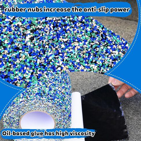 Blue Rubber Anti Slip Tape 2Inchx16.5Feet，Blue Non Slip Tape for Pool,Stair Steps,Bathroom,Trails,tub,Boats,ramp,Stairs Grip Tape,No Skid, High Traction Friction in Saudi Arabia