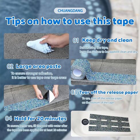 Blue Rubber Anti Slip Tape 2Inchx16.5Feet，Blue Non Slip Tape for Pool,Stair Steps,Bathroom,Trails,tub,Boats,ramp,Stairs Grip Tape,No Skid, High Traction Friction in Saudi Arabia
