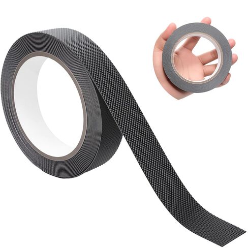 Rubber Grip Tape - 1 Inch x 16.4 Feet, Strong Adhesive Grip Tapes for Handles, Non Slip Tape for Drawers, Tools, Cabinet, Shelf & Stairs - Black Rubber Padding Sheet, Protect Surfaces, Prevent Sliding in Saudi Arabia