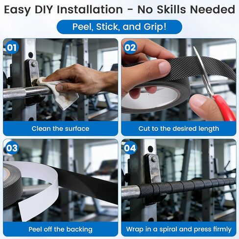 Rubber Grip Tape - 1 Inch x 16.4 Feet, Strong Adhesive Grip Tapes for Handles, Non Slip Tape for Drawers, Tools, Cabinet, Shelf & Stairs - Black Rubber Padding Sheet, Protect Surfaces, Prevent Sliding in Saudi Arabia