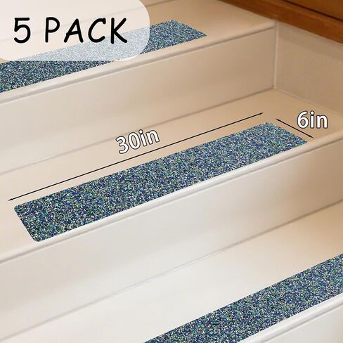 COSIMIXO Rubber Anti Slip Tape 6" x 30" -5 Packs-Blue Pool Rubber Grip Tape,Pool, Bathroom & Stair Outdoor/Indoor Safety - Waterproof Non-Slip for Wet Surfaces, Ship Deck, Showers in Kuwait