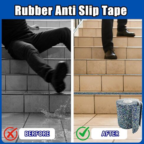 COSIMIXO Rubber Anti Slip Tape 6" x 30" -5 Packs-Blue Pool Rubber Grip Tape,Pool, Bathroom & Stair Outdoor/Indoor Safety - Waterproof Non-Slip for Wet Surfaces, Ship Deck, Showers in Kuwait