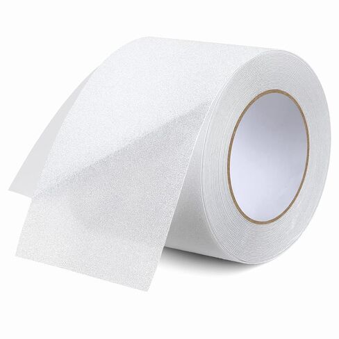 شريط Qingluan المضاد للانزلاق، شريط قبضة للسلالم في الأماكن المغلقة مقاوم للماء، شريط مطاطي للأحواض والسلالم والقوارب (شفاف، 4 بوصة × 60 قدم) in Kuwait