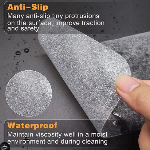 شريط Qingluan المضاد للانزلاق، شريط قبضة للسلالم في الأماكن المغلقة مقاوم للماء، شريط مطاطي للأحواض والسلالم والقوارب (شفاف، 4 بوصة × 60 قدم) in Kuwait