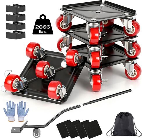Furniture Dolly with 5 Wheels Heavy Duty Furniture Movers with Wheels Furniture Moving Wheels for Heavy Furniture Dollies Moving Dolly Heavy Duty Furniture Lifter Rollers 2866lbs Load Capacity in Saudi Arabia