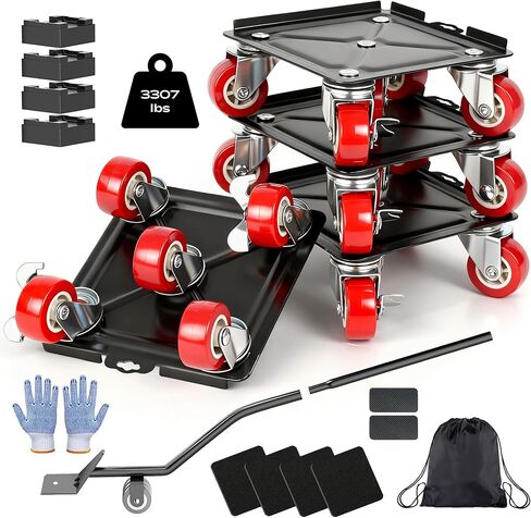 Furniture Dolly with 5 Wheels Heavy Duty Furniture Movers with Wheels Furniture Moving Wheels for Heavy Furniture Dollies Moving Dolly Heavy Duty Furniture Lifter Rollers 2866lbs Load Capacity in Saudi Arabia