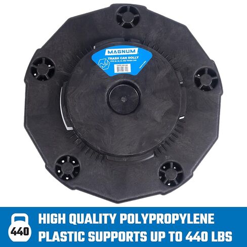 Magnum Yellow 44 Gallon Trash Can Set (Trash Can, Quiet Dolly, and Reinforced Lid), Construction Grade, Jobsite Ready for Handling and Rolling Garbage CMTC-CLD0-44Y04 (4 Set) in Kuwait