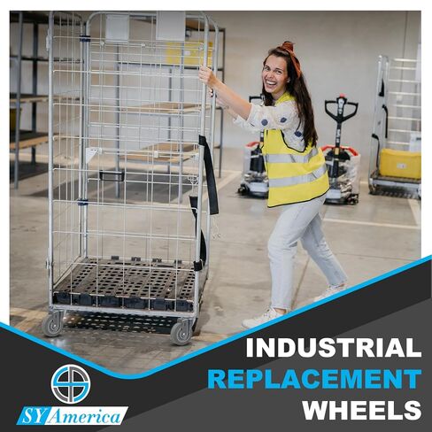 مجموعة عجلات بديلة SY America مقاس 4 بوصات مكونة من 4 عجلات من المطاط اللدن بالحرارة (TPR) فقط، سعة 1200 رطل، عجلات صناعية هادئة لا تحمل علامات للعربة، ومنضدة العمل، ودوللي in Kuwait