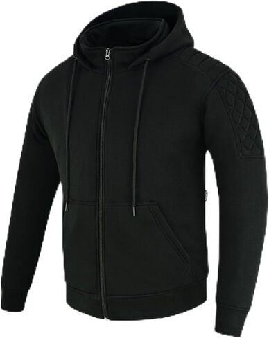 ركوب الدراجات النارية سترة هوديي للرجال ، واصطفت حماة Aramid ، و CE المستوى 2 القابلة للإزالة. in Kuwait