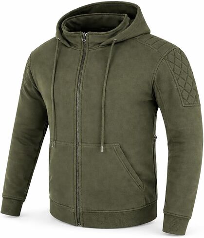 Motorcycle Riding Hoodie Jacket for Men Women, Aramid Lined, Removable CE Level 2 Protectors for Back Shoulders Elbows in Kuwait
