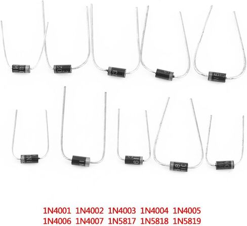 10 Values 200pcs Rectifier Diode Assortment Kit 1N4001 1N4004 1N4007 1N5817 1N5818 1N5819 Schottky and Silicon Diodes with Storage Box in Saudi Arabia