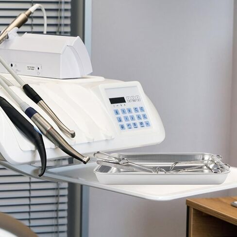 4 Pack Rectangle Stainless Steel Surgical Tray, 12.2 x 9.5 Inch Surgical Trays, Stainless Steel Medical Trays for Lab Instruments Organizer, Lab, Tattoo, Dental in Kuwait