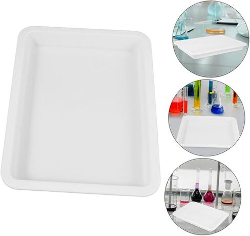 4Pcs Acid and Alkali Resistant Laboratory Storage Trays Small Plastic Containment Trays Spill Lab Sample Pans for Chemical Handling and Educational Experiments in Saudi Arabia