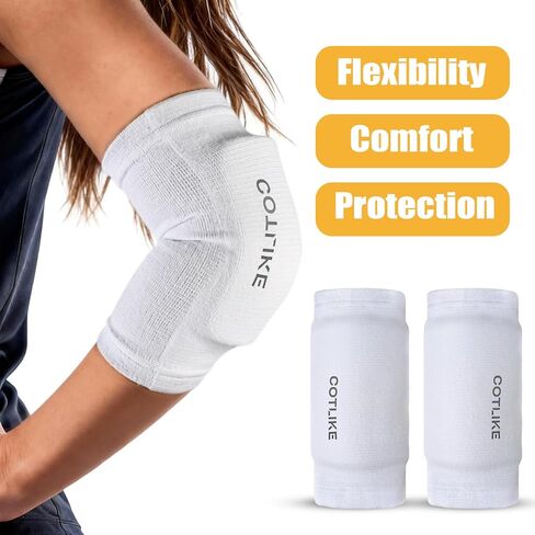 Volleyball Elbow Pads for Adult Youth, Volleyball Arm Sleeves Elbow Pads for Floor Burns and Bruises, Non-Bulky Elbow Pad Protection Comfort Flexible, One Size in Kuwait