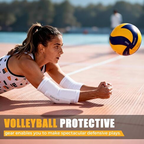 Volleyball Elbow Pads for Adult Youth, Volleyball Arm Sleeves Elbow Pads for Floor Burns and Bruises, Non-Bulky Elbow Pad Protection Comfort Flexible, One Size in Kuwait