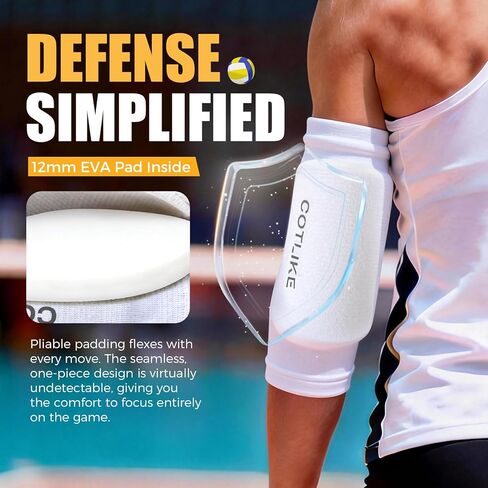 Volleyball Elbow Pads for Adult Youth, Volleyball Arm Sleeves Elbow Pads for Floor Burns and Bruises, Non-Bulky Elbow Pad Protection Comfort Flexible, One Size in Kuwait