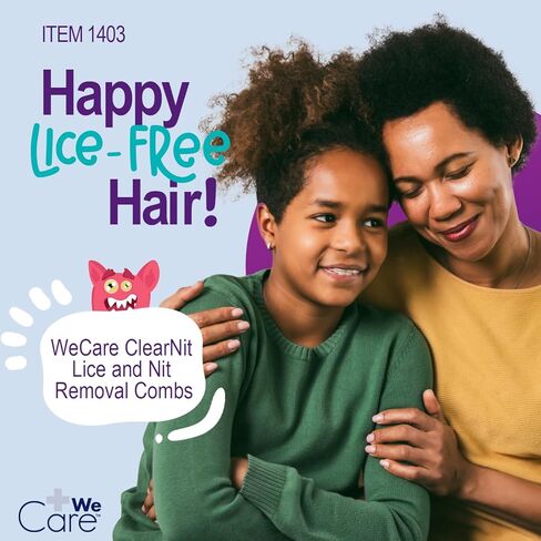 Dynarex WeCare ClearNit Metal Lice and Nit Removal Combs with Handle - Lice Nit Comb for all Hair Types, Stainless Steel Ultra-Fine Teeth - 1 Count in Saudi Arabia