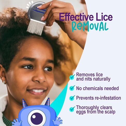 Dynarex WeCare ClearNit Metal Lice and Nit Removal Combs with Handle - Lice Nit Comb for all Hair Types, Stainless Steel Ultra-Fine Teeth - 1 Count in Saudi Arabia