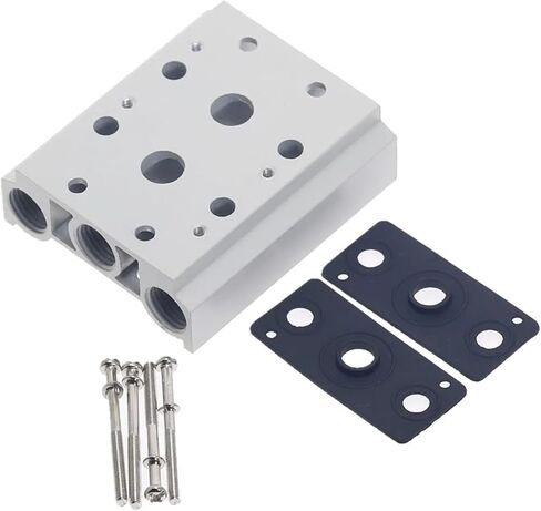 Pneumatic solenoid valve 4V210-08 4V220-08 exhaust manifold 200M valve plate base manifold with accessories(2Way) in Saudi Arabia