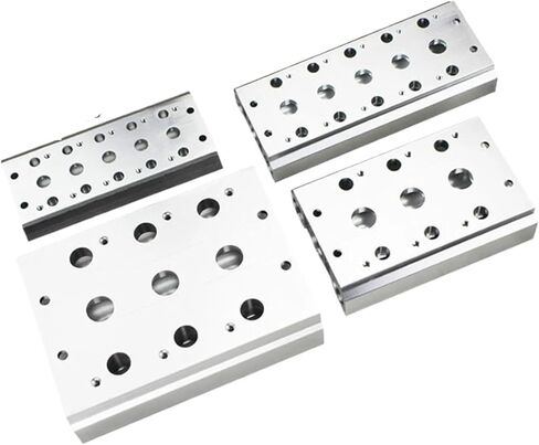 Pneumatic Solenoid Valve Plate Base 2 3 4 8 Port Manifold Suitable for 4V110-06 4V210-06 4V220-08 4V320 Model 100M(14F,200M) in Saudi Arabia