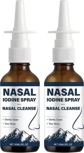 قطعتان من رذاذ لودين للأنف، رذاذ يومي للتنظيف والعناية بالأنف مع اليود وحمض الفولفيك، رذاذ أنفي غير طبي للهواء الجاف والسفر والاستخدام اليومي in Kuwait