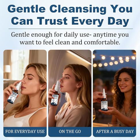 قطعتان من رذاذ لودين للأنف، رذاذ يومي للتنظيف والعناية بالأنف مع اليود وحمض الفولفيك، رذاذ أنفي غير طبي للهواء الجاف والسفر والاستخدام اليومي in Kuwait