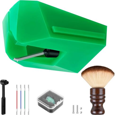 قلم بديل لـ AT-VMN95E، إبرة ماسية بيضاوية الشكل لخرطوشة AT-VM95E، مع فرشاة تسجيل وقلم، متوافق مع AT-LP120XUSB، AT-LP120X، AT-LP5X، AT-LPW50 in Kuwait