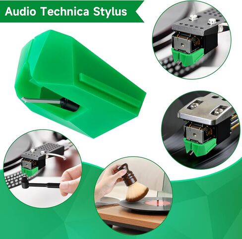 قلم بديل لـ AT-VMN95E، إبرة ماسية بيضاوية الشكل لخرطوشة AT-VM95E، مع فرشاة تسجيل وقلم، متوافق مع AT-LP120XUSB، AT-LP120X، AT-LP5X، AT-LPW50 in Kuwait