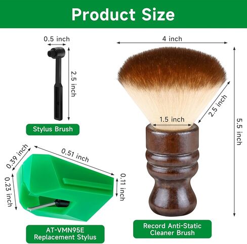 قلم بديل لـ AT-VMN95E، إبرة ماسية بيضاوية الشكل لخرطوشة AT-VM95E، مع فرشاة تسجيل وقلم، متوافق مع AT-LP120XUSB، AT-LP120X، AT-LP5X، AT-LPW50 in Kuwait