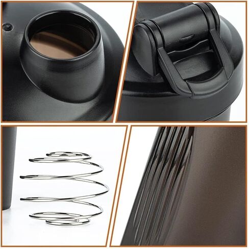 An Ergonomic Small Black Wide Mouth Shaker Cup,Made of Premium PP5 (BPA FREE),Modelized Scale Marks 4-8-12 Oz,Black Leakproof Screwable Cover Lid (Style May Vary) & Whisk,Free Replacement in 10 Months in Saudi Arabia