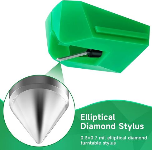 قلم بديل لـ AT-VMN95E، إبرة ماسية بيضاوية الشكل لخرطوشة AT-VM95E، مع فرشاة تسجيل وقلم، متوافق مع AT-LP120XUSB، AT-LP120X، AT-LP5X، AT-LPW50 in Kuwait