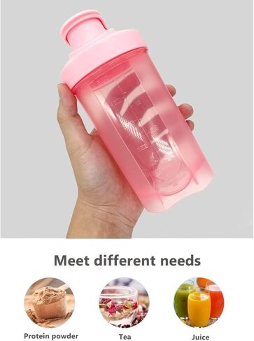 An Ergonomic Small Black Wide Mouth Shaker Cup,Made of Premium PP5 (BPA FREE),Modelized Scale Marks 4-8-12 Oz,Black Leakproof Screwable Cover Lid (Style May Vary) & Whisk,Free Replacement in 10 Months in Saudi Arabia