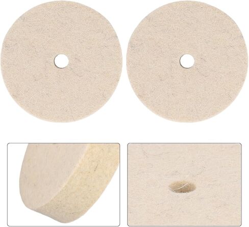 Two 3-Inch Wool Wheel Table Grinder Accessories - Metal Polishing Wheels (Wool Wheels) in Saudi Arabia