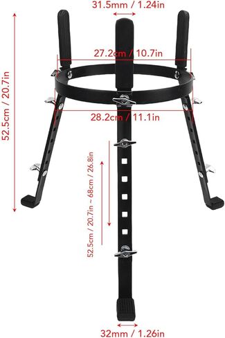 BAFOVY Adjustable Height Conga Drum Stand, Iron with Non Slip Support for Congas and Bongo, 20.67 to 26.77 Inches Height, Ideal for Performance and Travel in Saudi Arabia