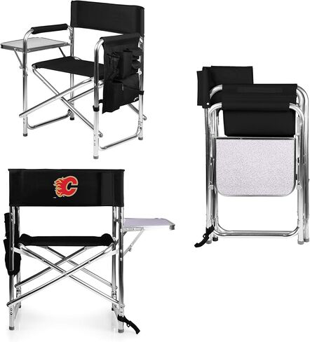 PICNIC TIME NHL Calgary Flames Sports Chair with Side Table - Beach Chair - Camp Chair for Adults in Kuwait