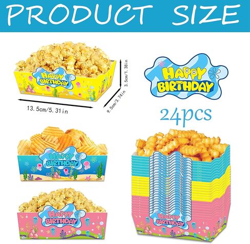 24 Pcs Cartoon Sponge Party Supplies Sponge Themed Paper Food Trays Disposable Serving Tray Nacho Trays Food Boats for Birthday Party Decorations in Saudi Arabia