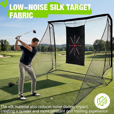 Generic Golf Net 10x7ft Golf Practice Net with Side Barriers & Target Cloth Portable Hitting Nets for Backyard Garage Indoor Improve Swing Putting Pitching Gift for Men & Golfer in Saudi Arabia