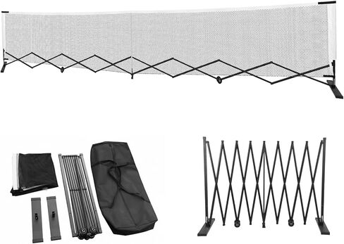 Generic 22FT Retractable Pickleball Net Portable Pickleball Net System Free Assembly & Carry Bag with Steady Metal Frame for Competitive and Recreational Play in Saudi Arabia