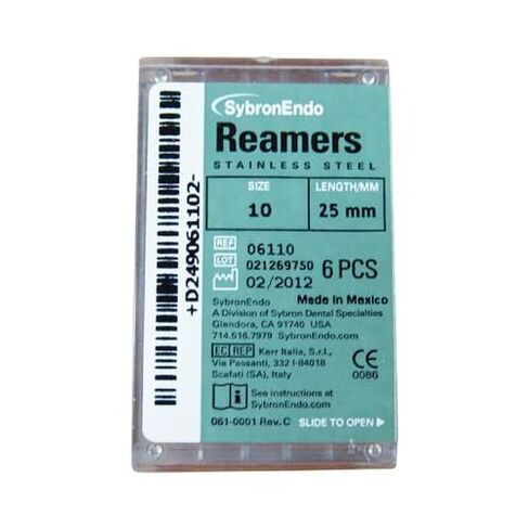 Kerr Dental 06110 SybronEndo Standard Reamers Stainless Steel 25mm #10 6/Bx in Saudi Arabia