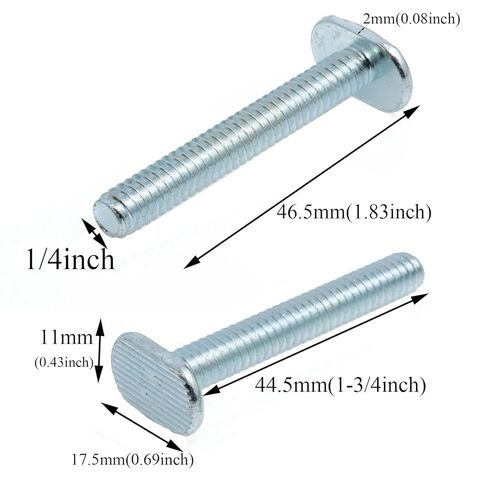 يوكاتا 1/4 "-20 T مسامير المسار 1-3/4 بوصة طويلة T-Slot Bolt للأغراض العامة الكربون الصلب T فتحة الأجهزة T-Track Fittings لتركيبات النجارة وأجهزة التثبيت 12 قطعة in Saudi Arabia