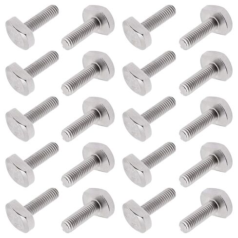 20 Pcs M6 x 20 mm T Slot Bolts, 304 Stainless Steel Drop-in Stud Sliding Bolts T Shape Screws, Metric Thread T Bolts for T Track, Silver in Saudi Arabia