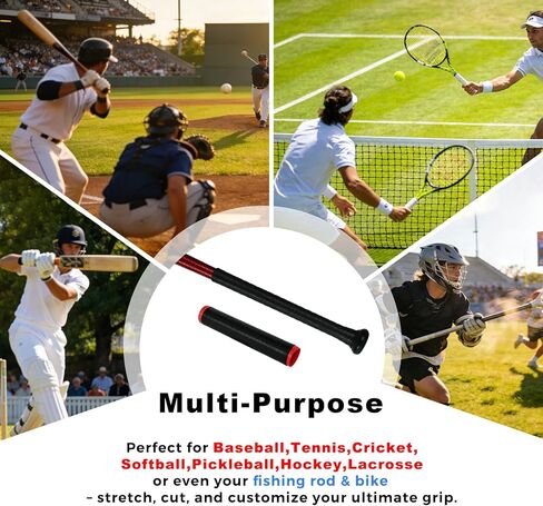 Silicone Bat Grip Tape for Baseball & Softball & Cricket, Easy to Install, 3D Anti-Slip Texture Increase Stickiness, Come with 2Pcs Overgrips for Sweat & Shock Absorption in Saudi Arabia