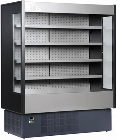 Grab N Go Open Air Refrigerated Merchandiser Self Serve Chilled Beverage Display Multiplexible Cooling Stainless Steel Cabinet Led Glow in Saudi Arabia