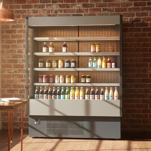 Grab N Go Open Air Refrigerated Merchandiser Self Serve Chilled Beverage Display Multiplexible Cooling Stainless Steel Cabinet Led Glow in Saudi Arabia